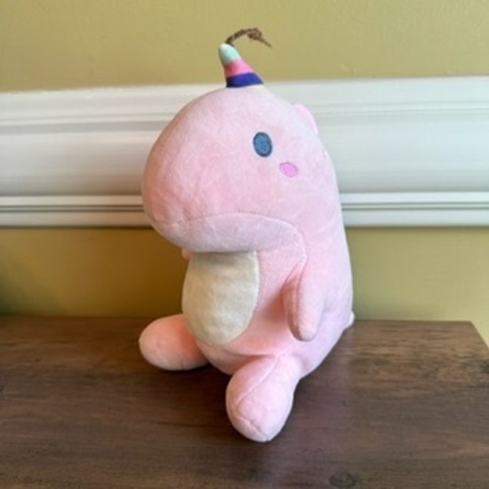 Lissidoll Dinosaur Plushie Stuffed Animal Party Hat Pink Dino Toy‎ Kids